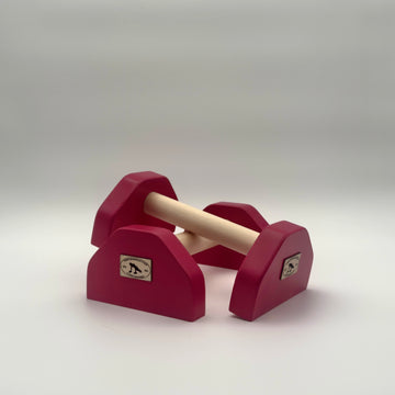 VertiParallettes™ – Handmade Wooden Parallettes - Raspberry Pink