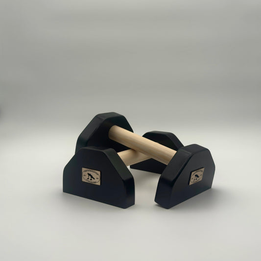 VertiParallettes™ – Handmade Wooden Parallettes - Midnight Black